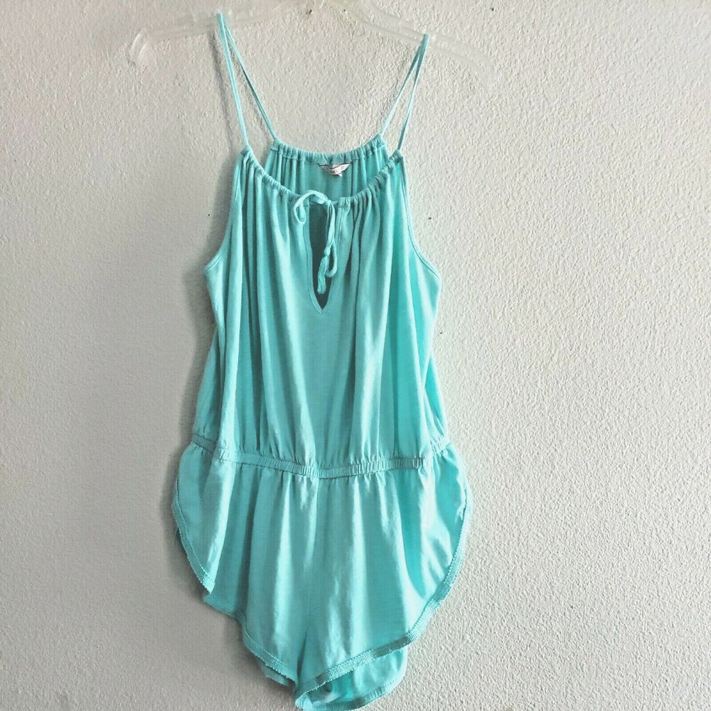 NWOT Victoria's Secret VS Night Sleep Romper Cotton Green